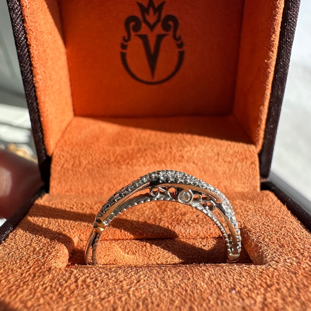 Verragio 14kt white gold with rose gold accents diamond ring
